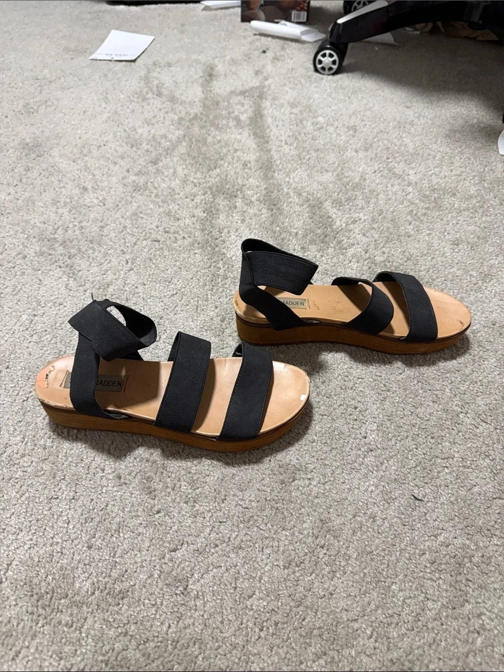 Steve Madden Black Strappy Ankle-Tie Sandals